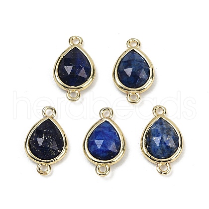 Dyed Natural Lapis Lazuli Faceted Connector Charms G-L514-048P-11-1