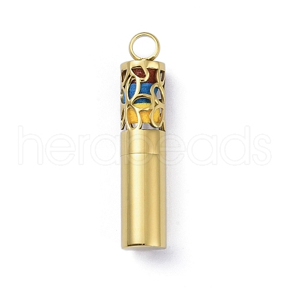 Ion Plating(IP) Openable 304 Stainless Steel Perfume Bottle Pendants STAS-D097-12G-1