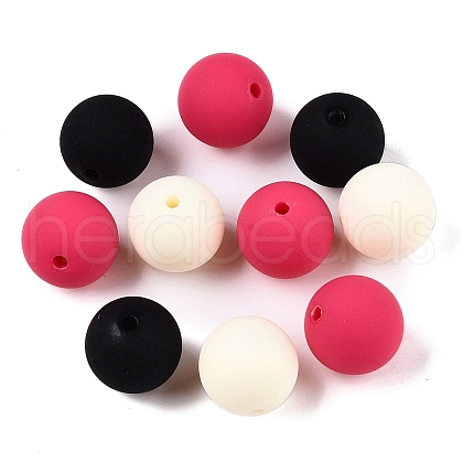 Rubberized Style Imitated Silicone Acrylic Beads MACR-T048-01A-03-1