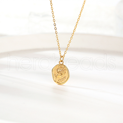 Elegant Stainless Steel Rose Pendant for Women's Daily Wear UA8618-1-1
