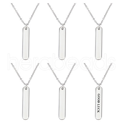 CHGCRAFT 6Pcs 304 Stainless Steel Pendant Necklace NJEW-CA0001-20P-1