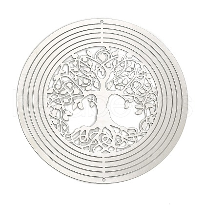 201 Stainless Steel Laser Cut Tree of Life Connector Charms STAS-Z116-02P-06-1