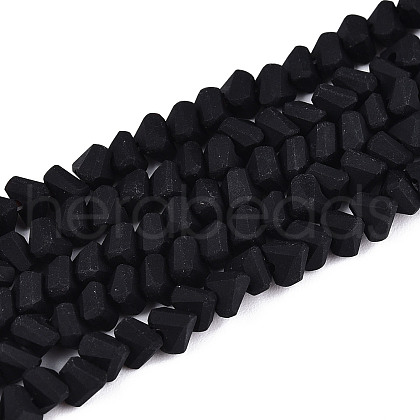 Frosted Opaque Glass Beads Strands GLAA-N017-4mm-01-1