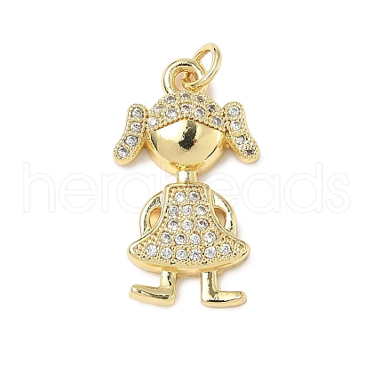 Brass Micro Pave Cubic Zirconia Pendants ZIRC-I356-35G-1