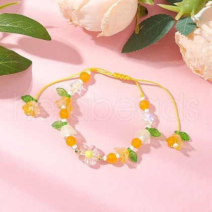 Natural Yellow Aventurine Beads Braided Bead Bracelets BJEW-MZ00167-03-1