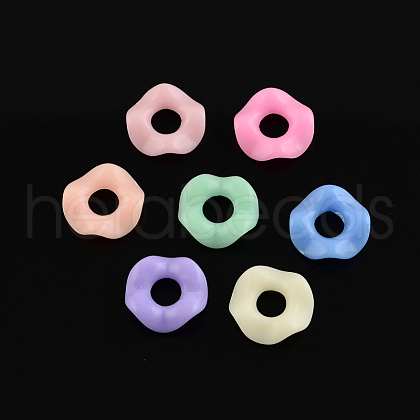 Mixed Solid Color Opaque Acrylic Beads X-SACR-S032-M01-1