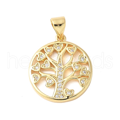 Brass Micro Pave Cubic Zirconia Pendants KK-D357-02A-G-1