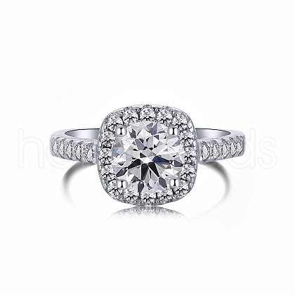 Rhodium Plated 925 Sterling Silver Finger Rings RJEW-A019-14B-P-1
