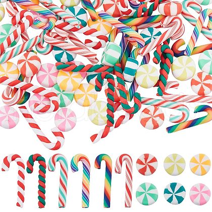 SUNNYCLUE 96Pcs 12 Styles Handmade Polymer Clay Cabochons FIND-SC0009-87-1