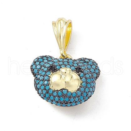 Brass Micro Pave Cubic Zirconia Pendants KK-P224-09EB-04-1