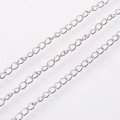 Tarnish Resistant 304 Stainless Steel Curb Chains CHS-F003-17P-A-1