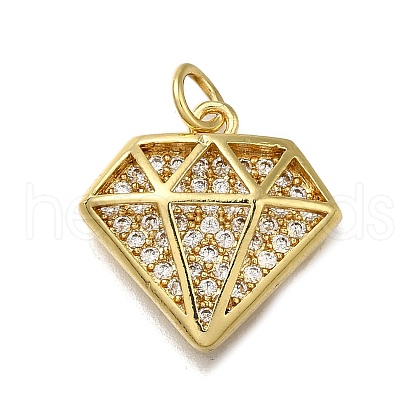 Brass Micro Pave Cubic Zirconia Pendants ZIRC-I070-039G-1