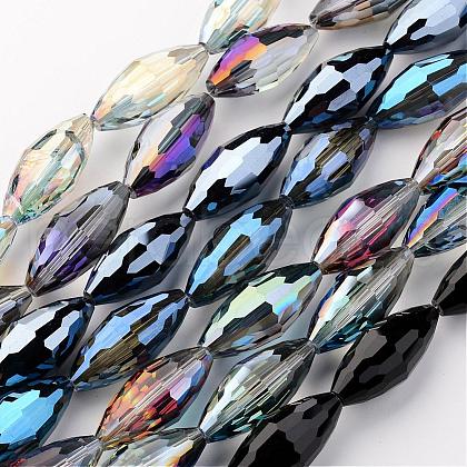 Electroplate Glass and Glass Bead Strands EGLA-K004-B-1