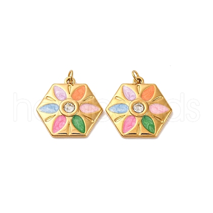 304 Stainless Steel Rhinestone Pendants STAS-U061-14G-02-1