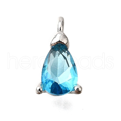 Brass Micro Pave Cubic Zirconia Pendants KK-D356-08E-P-1