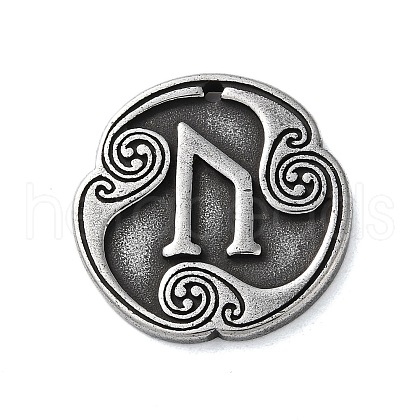 Rune Letters Alloy Pendants PALLOY-S193-01AS-02-1