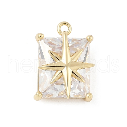 Brass Micro Pave Cubic Zirconia Pendants KK-M326-21G-1