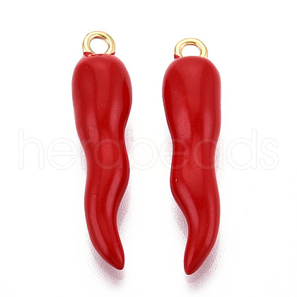 Brass Enamel Pendants KK-N257-50G-1