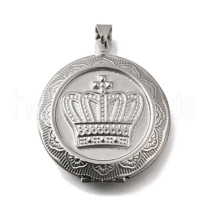 316 Stainless Steel Locket Pendants STAS-C123-04B-P-1