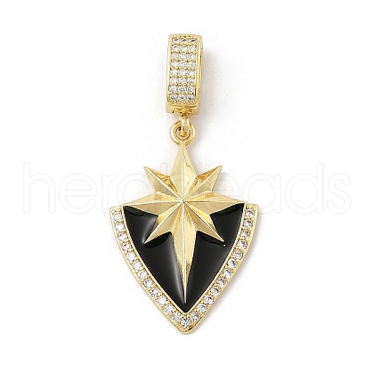 Brass Micro Pave Cubic Zirconia Pendants KK-U047-06G-1
