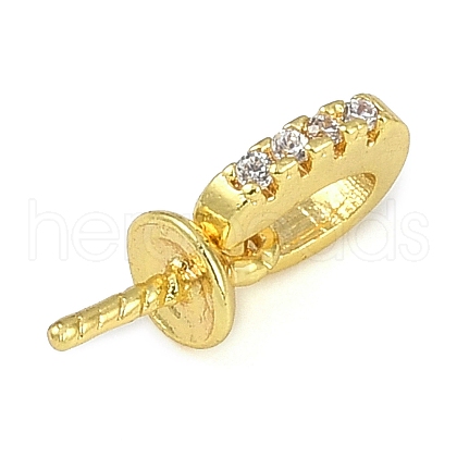 Brass Micro Pave Clear Cubic Zirconia Peg Bails Pendants KK-L219-02G-1
