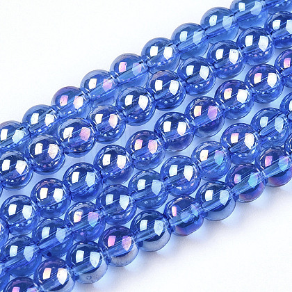Electroplate Transparent Glass Beads Strands GLAA-T032-T4mm-AB04-1