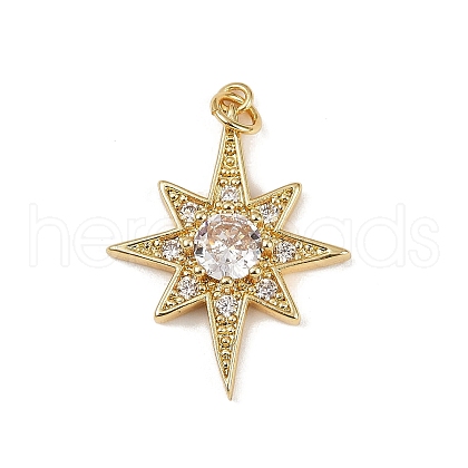Brass Micro Pave Cubic Zirconia Pendants KK-R230-05G-1