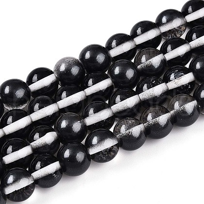 Baking Painted Transparent Glass Beads Strands DGLA-N011-10mm-10-1