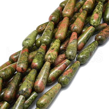 Natural Unakite Beads Strands G-E576-42-1