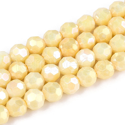 Electroplate Glass Beads Strands EGLA-T021-6mm-15-08-1