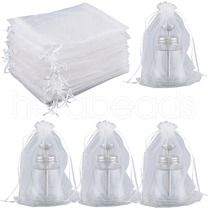 SOFPLATE 50pcs Large Organza Pouches Portable Shoes Bag Travel Storage Drawstring Bags OP-SP0001-03C-01-1