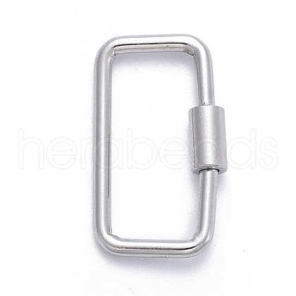 Non-Tarnish 304 Stainless Steel Screw Carabiner Lock Charms STAS-K213-11P-1