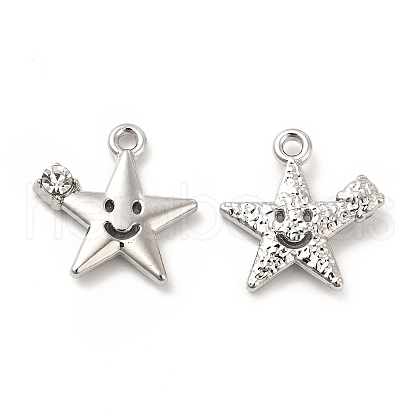 Rack Plating Alloy Rhinestone Pendants FIND-G044-14P-1