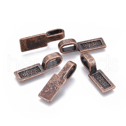 Tibetan Style Alloy Glue-on Flat Pad Bails TIBE-4710-R-NR-1
