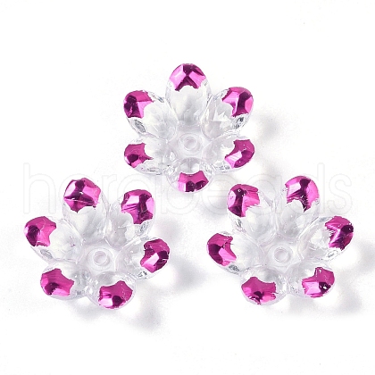 Plating Acrylic Bead Caps OACR-H118-06F-1