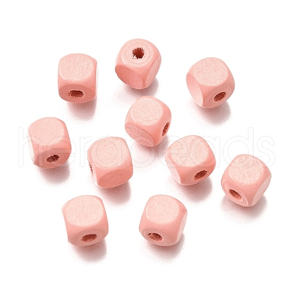 Spray Painted Wooden Beads WOOD-P021-01B-25-1