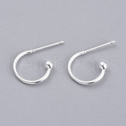 304 Stainless Steel Earring Hooks X-STAS-K211-01S-1