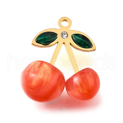 304 Stainless Steel Acrylic Pendants STAS-E549-01G-01-1