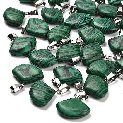 Synthetic Malachite Pendants G-Z067-05P-09-1
