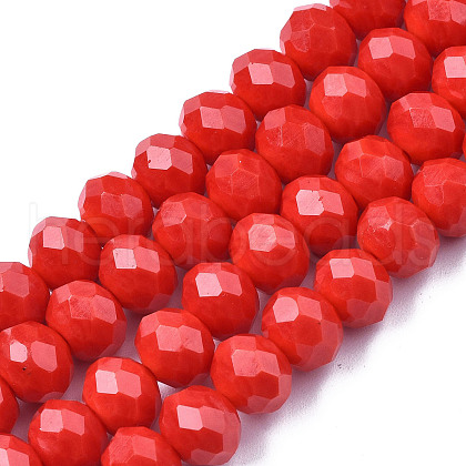 Opaque Solid Color Glass Beads Strands EGLA-A034-P8mm-D22-1