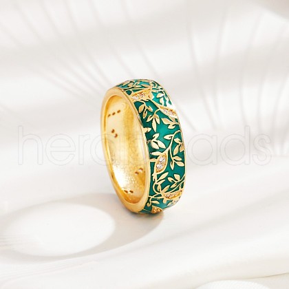 Brass Micro Pave Cubic Zirconia Finger Rings FS-WGFDCA6-09-1