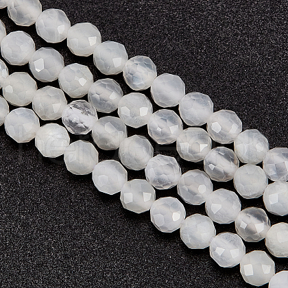 Olycraft 1 Strand Natural White Moonstone Beads Strands G-OC0005-38-1