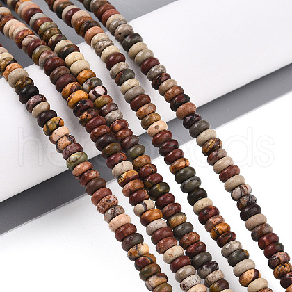 Natural Polychrome Jasper/Picasso Stone/Picasso Jasper Beads Strands G-T140-70B-1