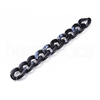 Acrylic Curb Chains X-AJEW-JB00505-07-1