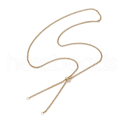 304 Stainless Steel Slider Necklace Makings AJEW-JB01259-01-1