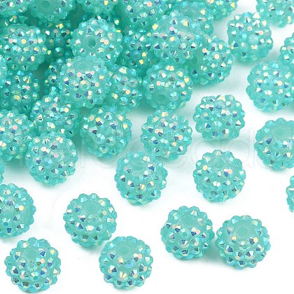 AB-Color Resin Rhinestone Beads RESI-S315-12x14-14-1