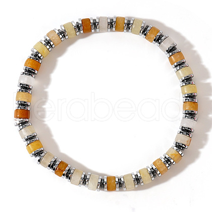Natural Carnelian Column Beads Stretch Bracelets for Men Women GU9335-3-1