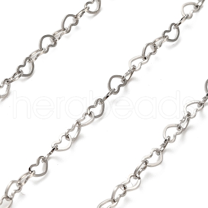 304 Stainless Steel Heart Link Chains CHS-A016-32P-A-1