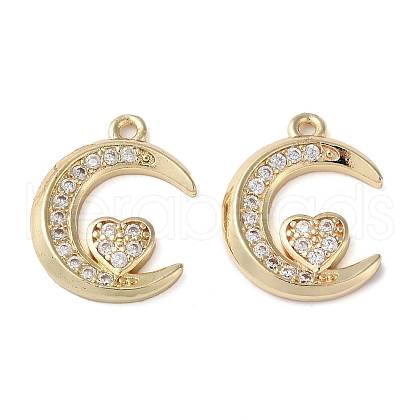 Rack Plating Brass with Cubic Zirconia Pendants KK-M269-12G-1