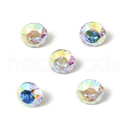 Glass Rhinestone Cabochons GLAA-A018-8mm-001AB-1
